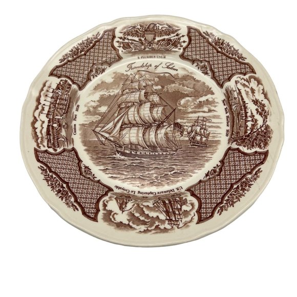 Vintage Fair Winds Friendship of Salem Dinner Plate Alfred Meakin England 10.5" - Picture 1 of 8